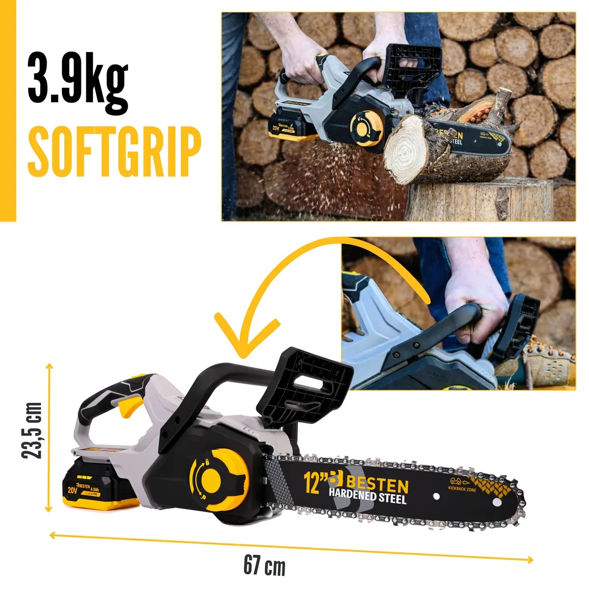 Piła akumulatorowa 12 cali BESTEN BE0002893 - lekka konstrukcja